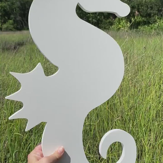 Large Seahorse Fence or Wall Decor, Weatherproof PVC Exterior House Sign, Beach House Decor, Coastal Home Curb Appeal