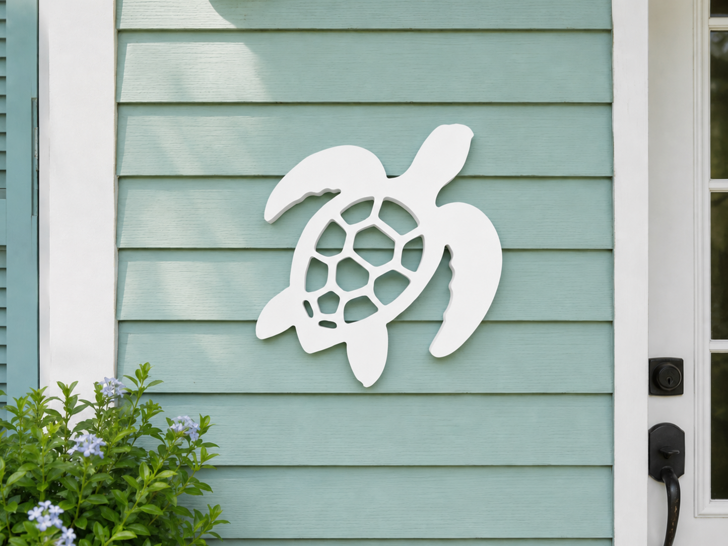 sea turtle wall art sign, outdoor beach house wall decor, nautical sea turtle, weatherproof sign