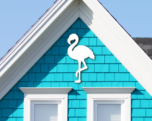 tropical flamingo bird wall art sign, outdoor coastal home decor