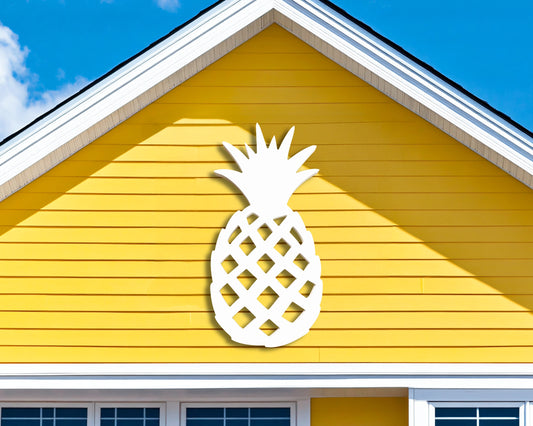 tropical pineapple outdoor wall art sign, coastal home exterior decor